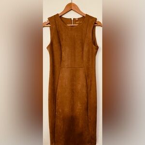 Calvin Klein Women’s  Brown Suede Sheath Dress